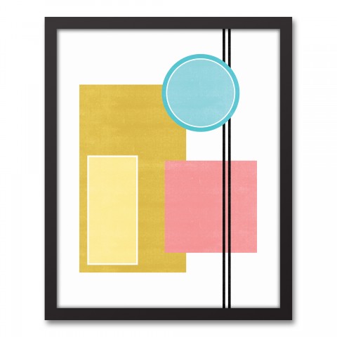 The Rejected Plan Geometric Abstract 16x20 Black Framed Canvas