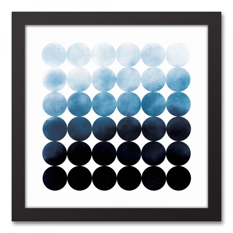 Pragmatic Poetry Circular Abstract 12x12 Black Framed Canvas