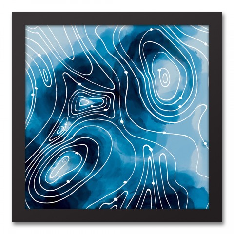 The Cosmic Soup Abstract 12x12 Black Framed Canvas
