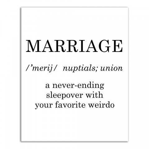 Marriage Definition 16x20 Canvas Wall Art