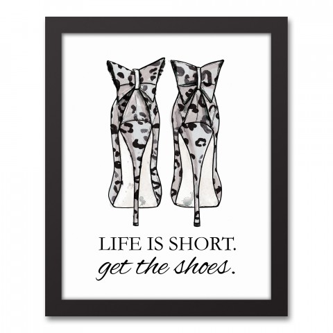 Life Is Short, Buy The Shoes 11x14 Black Framed Canvas