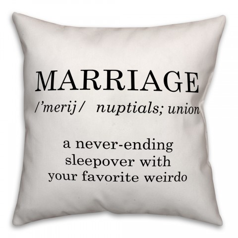Marriage Definition 18x18 Spun Poly Pillow