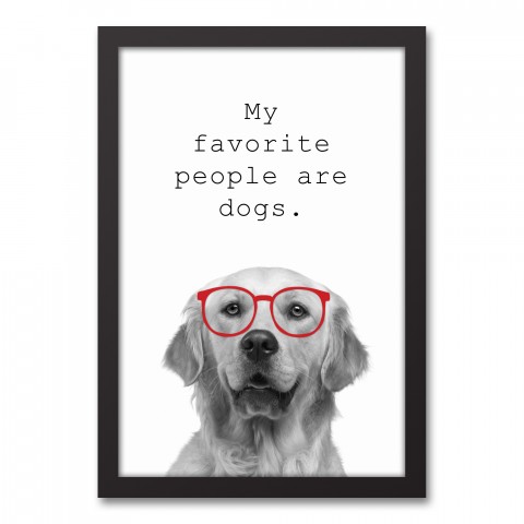 My Favorite People Are Dogs 12x18 Black Framed Canvas