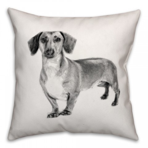 Dachshund Sketch 18x18 Poly Twill Pillow