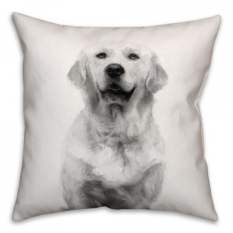 Golden Retriever Sketch 18x18 Poly Twill Pillow