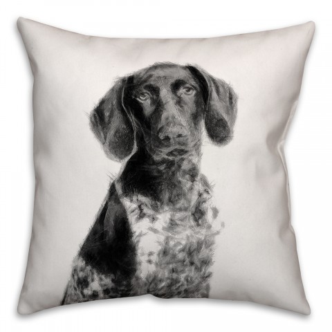 Pointer Sketch 18x18 Poly Twill Pillow