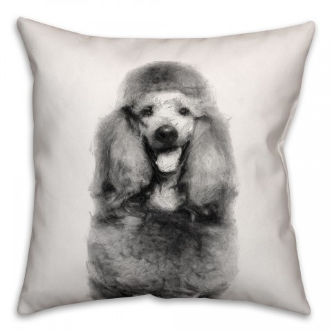 Poodle Sketch 18x18 Poly Twill Pillow
