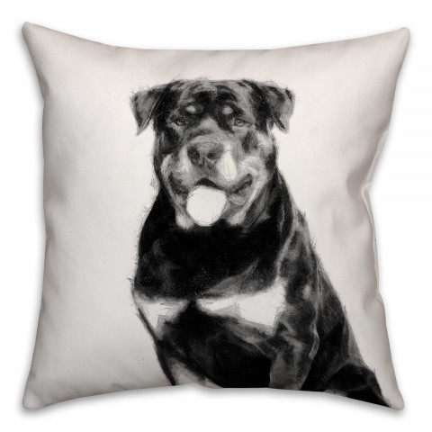 Rottweiler Sketch 18x18 Poly Twill Pillow