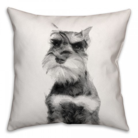 Schauzer Sketch 18x18 Poly Twill Pillow