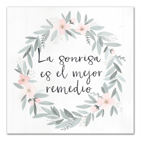 La Sonrisa Es El Mejor Remedio 12x12 Canvas Wall Art