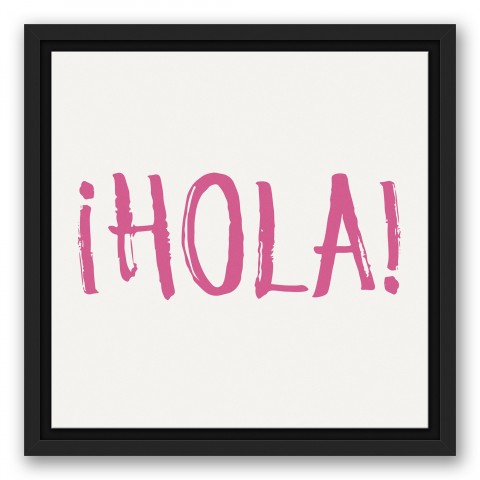 Hola 12x12 Black Floating Framed Canvas
