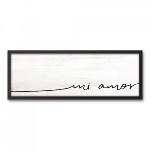 Mi Amor 12x36 Black Framed Canvas