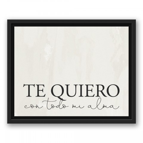 Te Quiero 11x14 Black Floating Framed Canvas