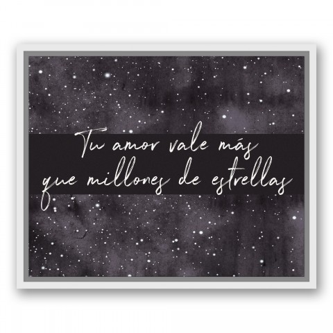 Tu Amor Vale Más Que Millones De Estrellas 16x20 White Floating Framed Canvas