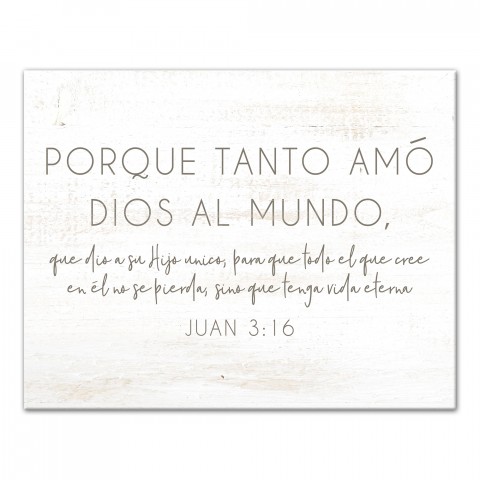 Porque Tanto Amó Dios Al Mundo 11x14 Canvas Wall Art