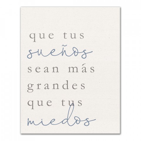 Que Tus Sueños Sean Más Grandes Que Tus Miedos 11x14 Canvas Wall Art