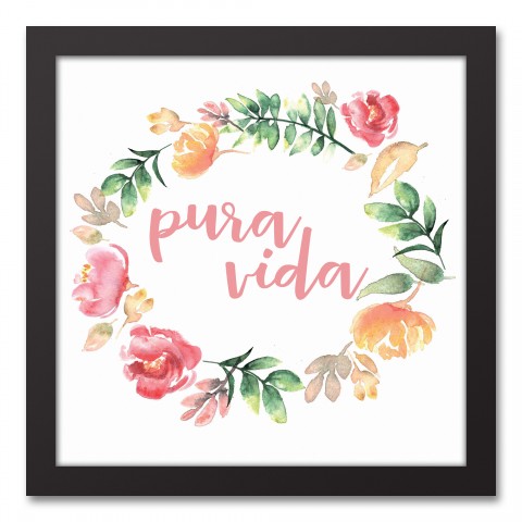Pure Vida 12x12 Black Framed Canvas
