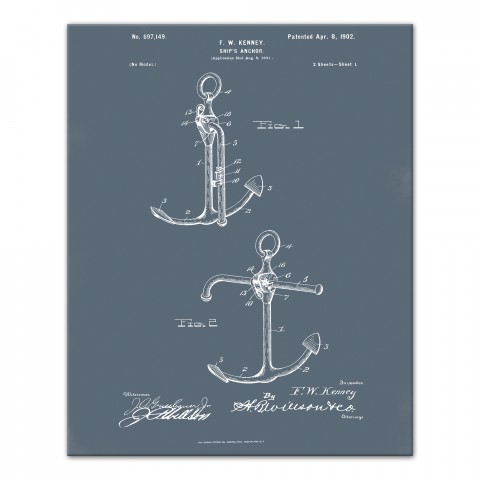 Anchor Patent 16x20 Canvas Wall Art