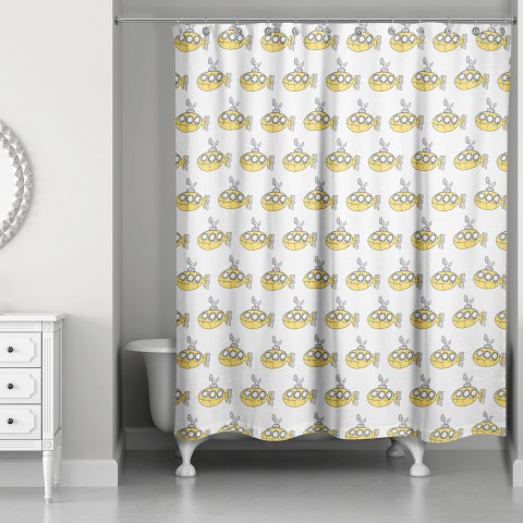 Yellow Submarine 71x74 Shower Curtain