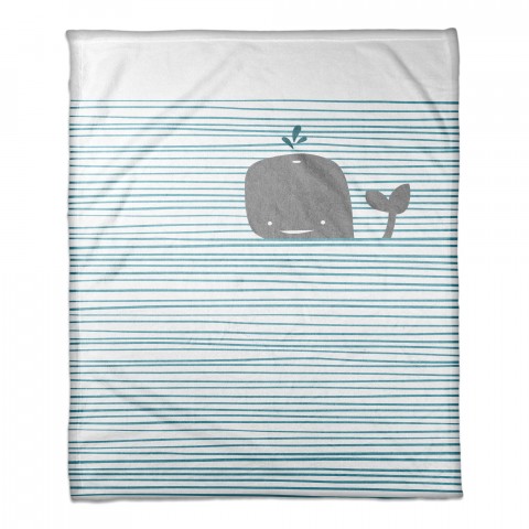 Little Gray Whale 30x40 Coral Fleece Blanket