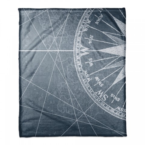 Blue Compass 50x60 Coral Fleece Blanket