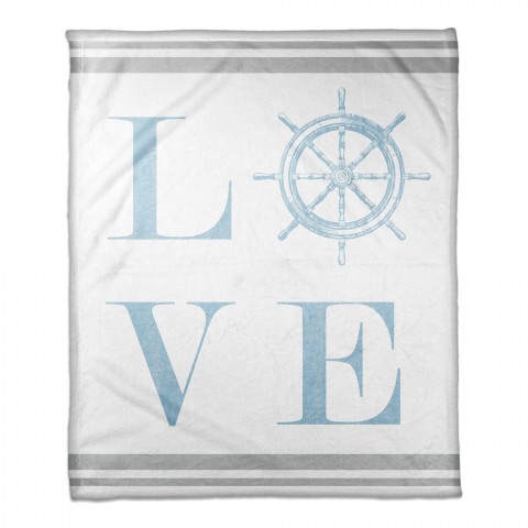 Captain's Wheel Love 50x60 Coral Fleece Blanket