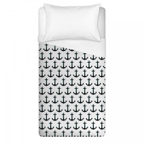 Anchor Pattern Twin Brushed Poly Duvet
