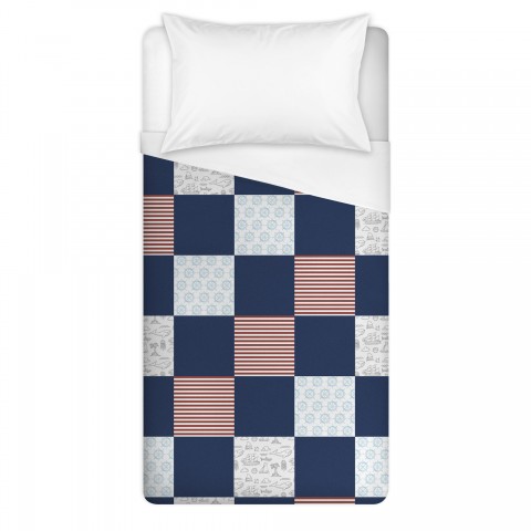 Nautical Checks Twin Brushed Poly Duvet