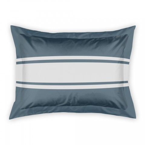 Slate & White Stripes Standard Brushed Poly Sham