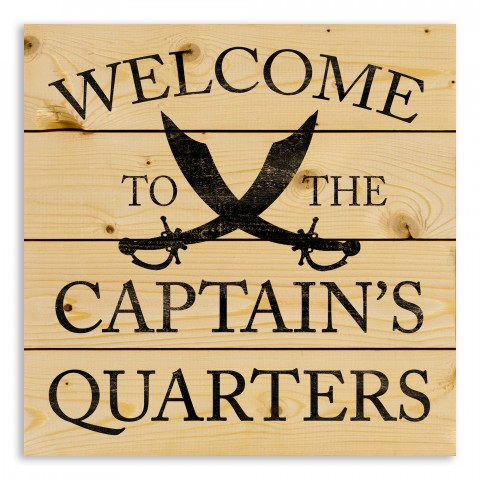Welcome To The Captain's Quarters 14x14 Pallet Wood Art