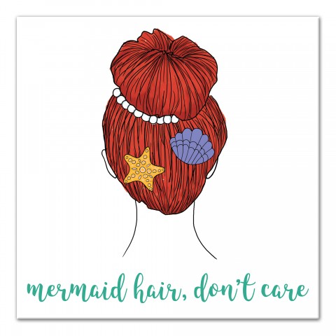Mermaid Hair, Don't Care 16x16 Canvas Wall Art