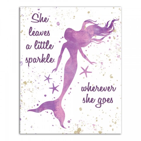 She Leaves a Little Sea Sparkle 16x20 Canvas Wall Art