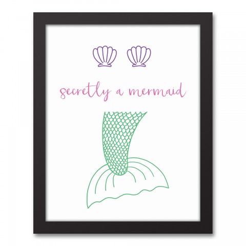 Secretly a Mermaid 11x14 Black Framed Canvas