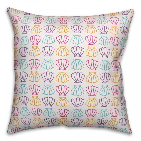 Colorful Shell Pattern 16x16 Spun Poly Pillow