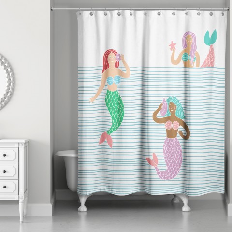 Mermaid Pals 71x74 Shower Curtain