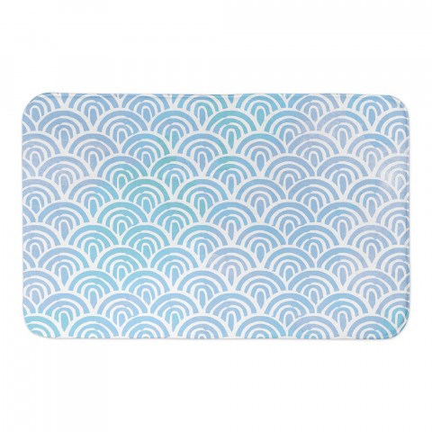 Blue Wave Pattern 34x21 Bath Mat