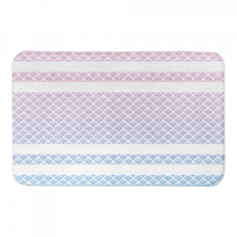 Watercolor Mermaid Scales 34x21 Bath Mat