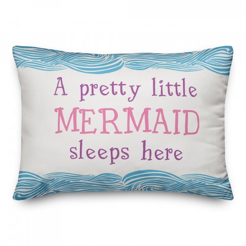 A Pretty Little Mermaid Sleeps Here 14x20 Spun Poly Pillow
