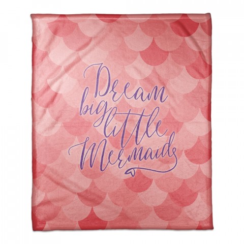 Dream Big Little Mermaid 50x60 Coral Fleece Blanket