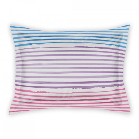 Watercolor Mermaid Stripes Standard Brushed Poly Sham