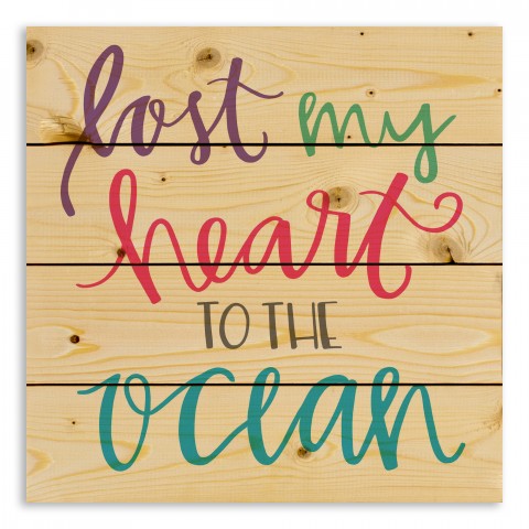 Lost my Heart to the Ocean 14x14 Pallet Wood Art