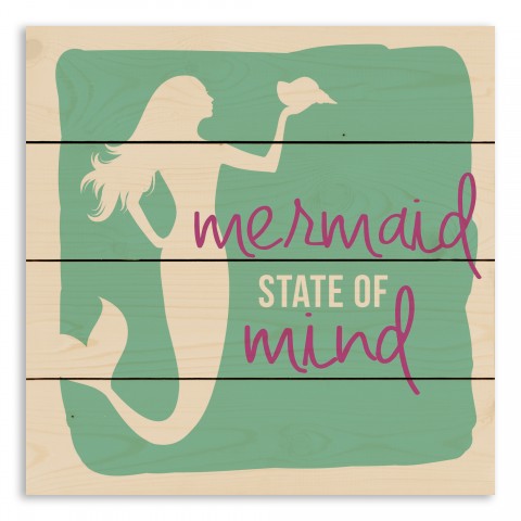 Mermaid State of Mind 14x14 Pallet Wood Art