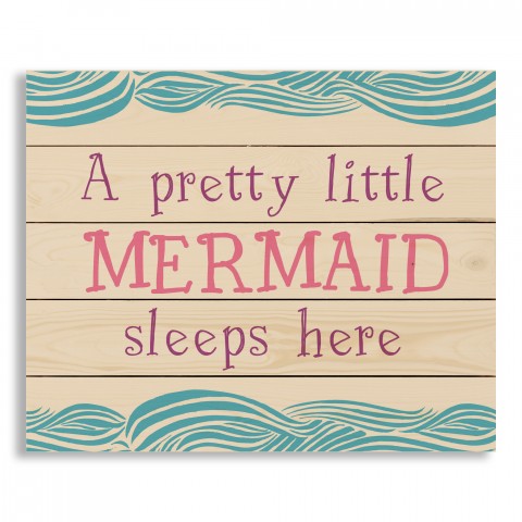 A Very Pretty Mermaid Sleeps Here 22x18 Pallet Wood Art