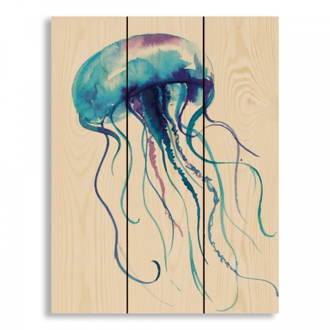 Watercolor Jellyfish 10.5x14 Pallet Wood Art