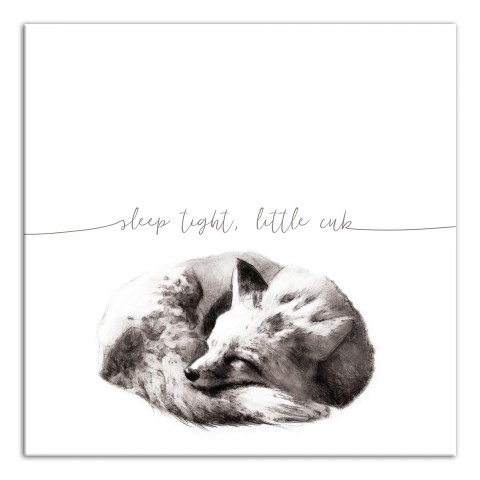 Sleep Tight Little Cub 16x16 Canvas Wall Art