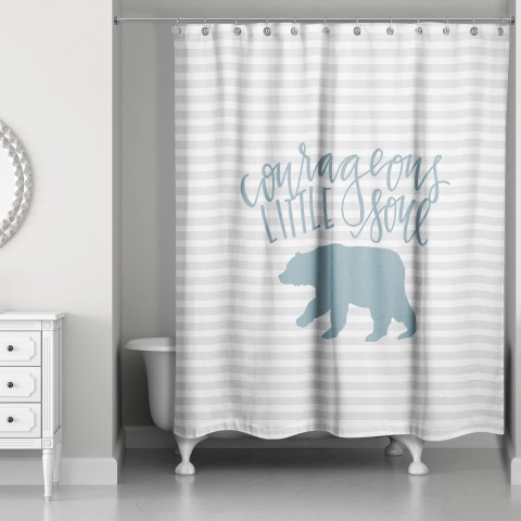 Courageous Little Soul Stripes 71x74 Shower Curtain