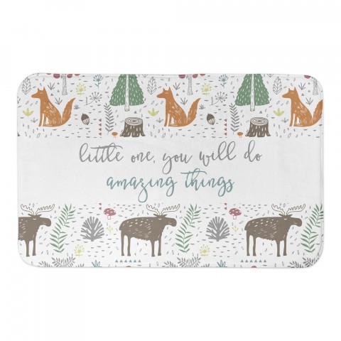 Woodland Animals Patten 34x21 Bath Mat
