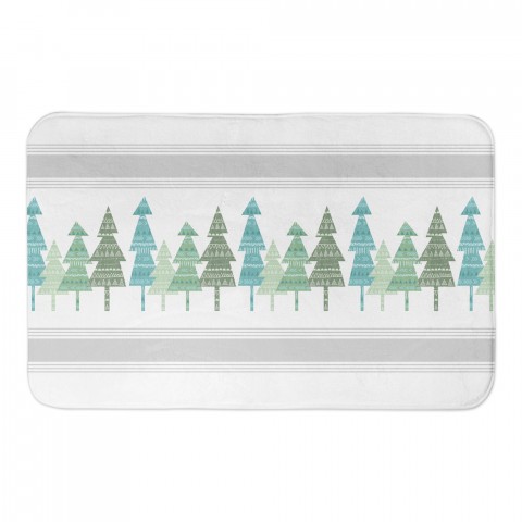 Pine Tree Pattern 34x21 Bath Mat