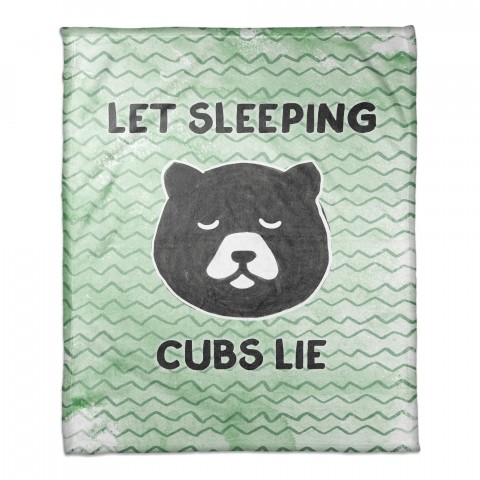 Let Sleeping Cubs Lie 30x40 Coral Fleece Blanket