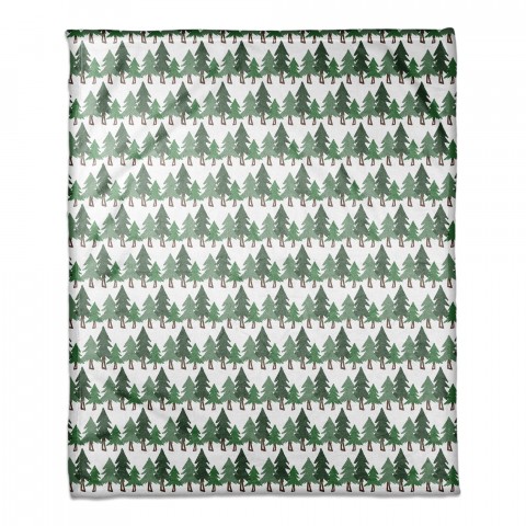 Pine Tree Pattern 50x60 Coral Fleece Blanket
